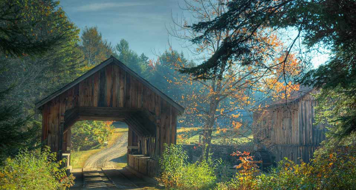 Covered bridge near Bradley, Maine